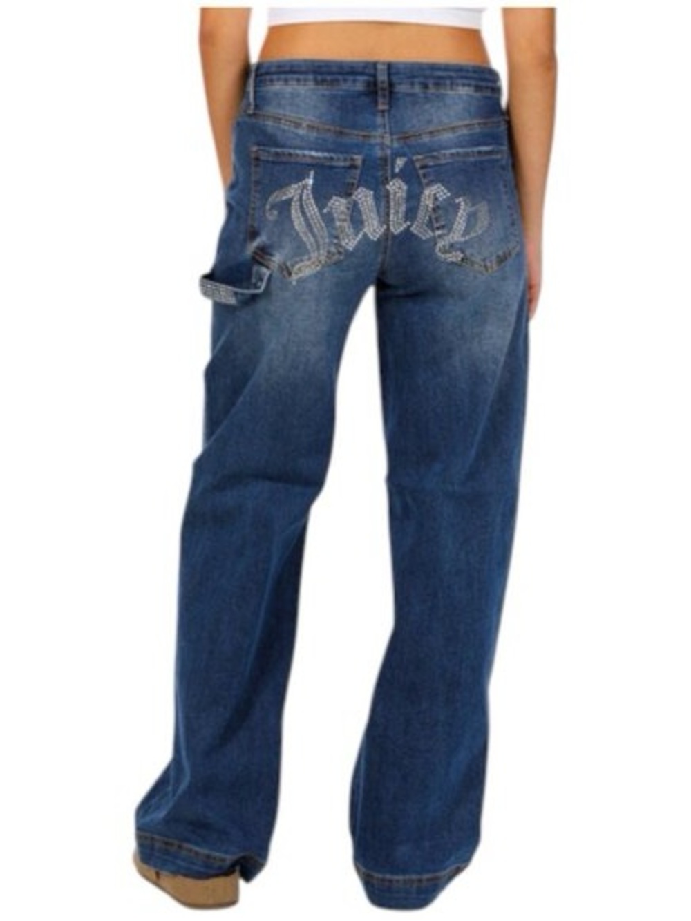 Juicy Couture Straight Leg High Waist Rhinestone Jeans Size 9/29 NWT